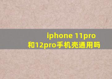 iphone 11pro和12pro手机壳通用吗